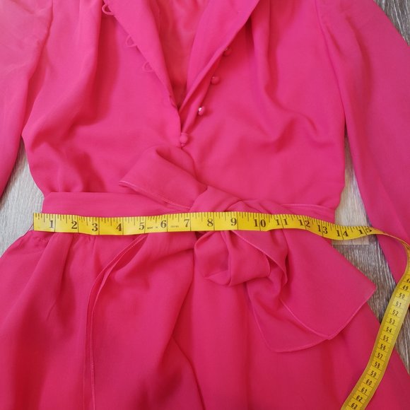 Gorgeous, rare 70s Edith Strauss pink dress - Picture 9 of 11